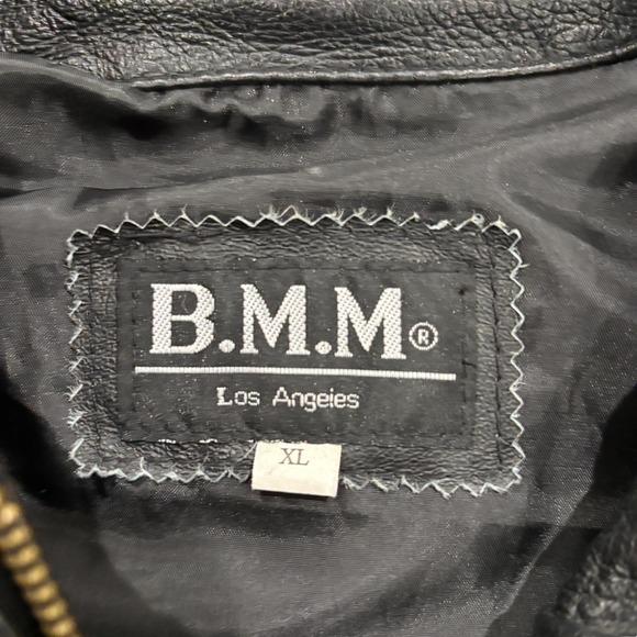 VTG Genuine Leather USA Flag motorcycle Jacket Sz XL Patriotic america 80s Y2K - Picture 7 of 8